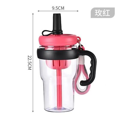 Botella de plástico de 680 ml botella portátil de jugo para viajes al aire libre para adultos en viajes de campamento