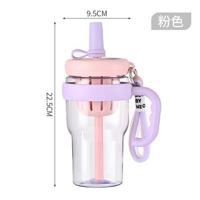 Botella de plástico de 680 ml botella portátil de jugo para viajes al aire libre para adultos en viajes de campamento