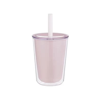 Bebida directa Botella de agua de plástico de doble pared de gran capacidad con taza de bebida con tapa