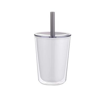 Bebida directa Botella de agua de plástico de doble pared de gran capacidad con taza de bebida con tapa