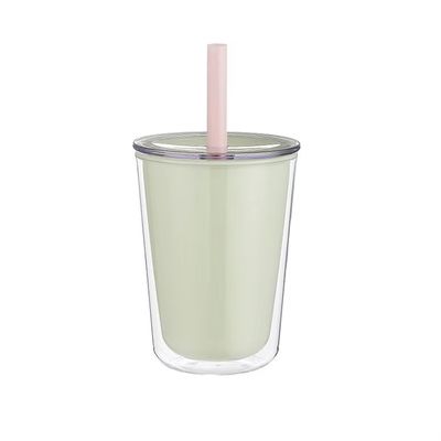 Bebida directa Botella de agua de plástico de doble pared de gran capacidad con taza de bebida con tapa