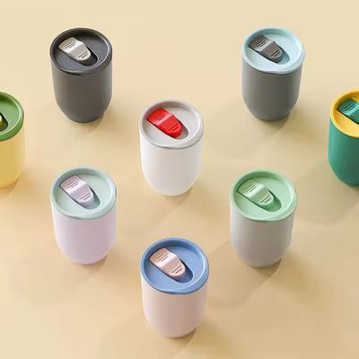 Botella portátil de agua potable con jugo de paja de gran capacidad para deportes al aire libre 350 ml