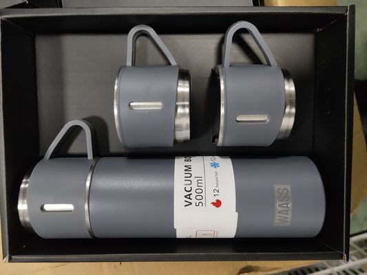 Logotipo personalizado 500 ml de frasco térmico de acero inoxidable Botella de agua Copa de negocios con 3 LIDS