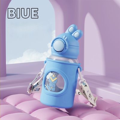 Botella de agua de oreja de conejo torcida de 680 ml de capacidad, imprescindible para las aventuras al aire libre de los niños