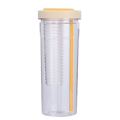 Gran capacidad exterior portátil de jugo de paja de agua potable botella de taza con teadero logotipo personalizado de plástico