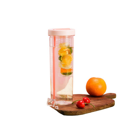 Gran capacidad exterior portátil de jugo de paja de agua potable botella de taza con teadero logotipo personalizado de plástico