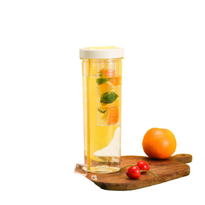 Gran capacidad exterior portátil de jugo de paja de agua potable botella de taza con teadero logotipo personalizado de plástico