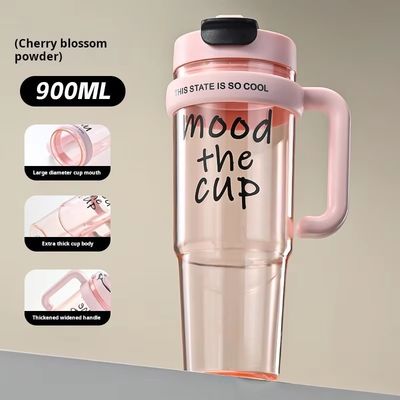 Compañero de viajes y deportes al aire libre para niñas 900ml Taza de agua de plástico con función de aerosol