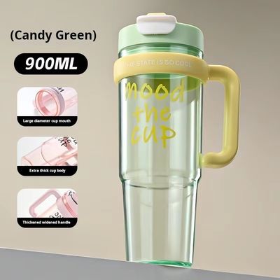 Compañero de viajes y deportes al aire libre para niñas 900ml Taza de agua de plástico con función de aerosol