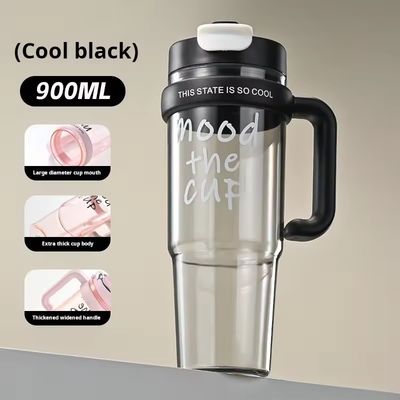 Taza de agua de plástico 900ml Botella de aerosol libre de BPA para niñas Deportes al aire libre y viajes