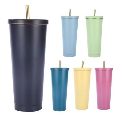 Taza de café de acero inoxidable negro mate 500 ml/750 ml Diseño aislado y personalizable