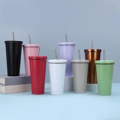 Doble pared aislada 304 de acero inoxidable recubrimiento tumbler con tapa para el vino caliente y frío
