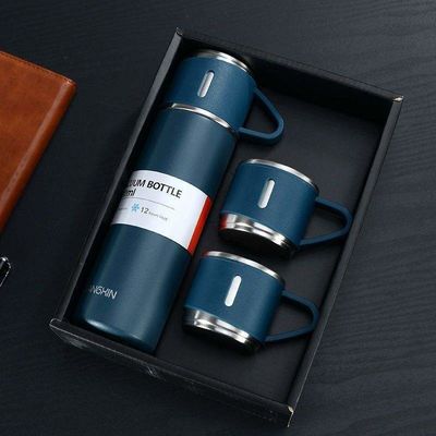 Logotipo de impresión personalizado Botellas de agua de 500 ml con frascos de vacío de acero inoxidable aislados