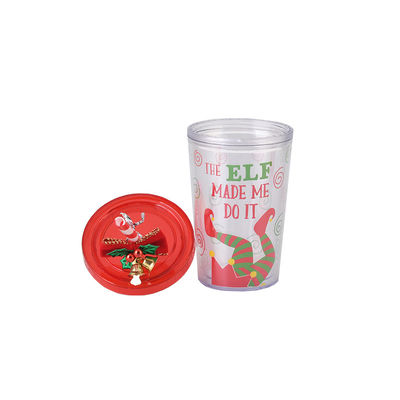 Taza de agua de plástico de paja de doble capa con estilo de diseño lindo y capacidad de 10 oz