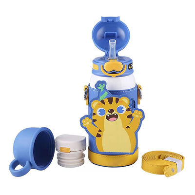 Niños azules de acero inoxidable de vacío de pared doble boca ancha Deportivo de agua aislada botella