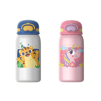 Niños azules de acero inoxidable de vacío de pared doble boca ancha Deportivo de agua aislada botella