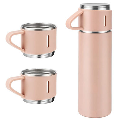 Conjunto de frasco de vacío de 500 ml de regalo de negocios de viaje taza de copa de doble pared botella de acero inoxidable