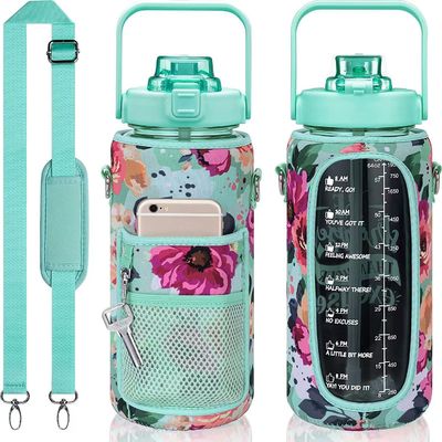 Estocado estilo americano Eco amigable 2000 ml botella de agua para las mujeres cubiertas de taza