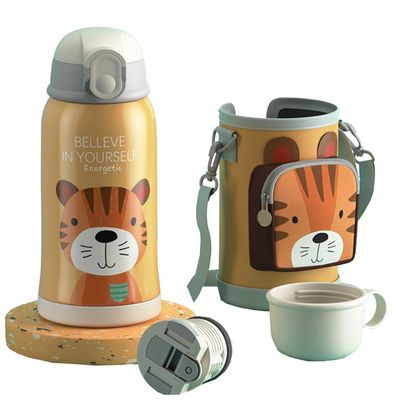 Aplicable Personas 550ml Cute dibujos animados niños taza de agua con tapa inteligente