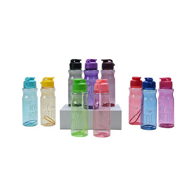 Unisex Sport Logotipo personalizado Botellas de agua potable de plástico sin BPA con tapa para accesorios