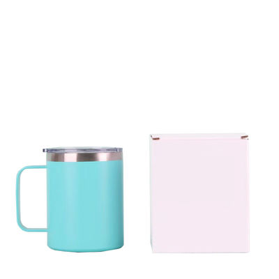 Taza de café aislada al vacío de 16 oz de acero inoxidable con mango e impresión de logotipo personalizado