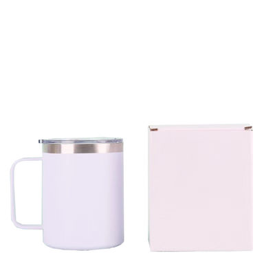 Logotipo personalizado 12 oz 304 Taza de café de acero inoxidable para acampar al aire libre Taza portátil con mango