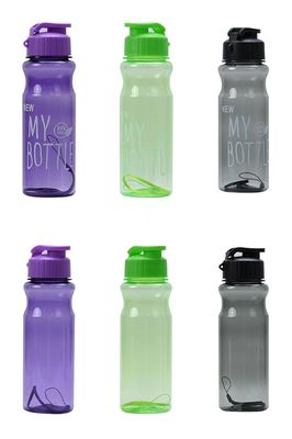 500ml PET BPA libre de taza Botellas de agua potable de plástico con correa para las rutinas de acondicionamiento físico