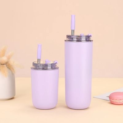 MUGS 10oz/16oz doble pared lindo pequeño para la escuela con tapa de paja copa de acero inoxidable niños tumbler