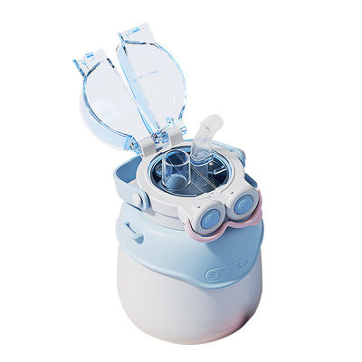 Botella de agua aislada de acero inoxidable con mango ojos grandes y barriga grande