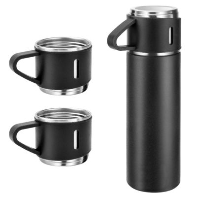 500 ml de vacío aislado de acero inoxidable de vacío botella de regalo con 3 tazas