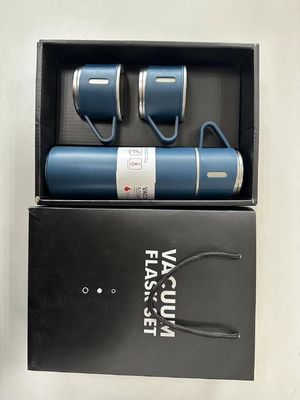 500 ml de vacío aislado de acero inoxidable de vacío botella de regalo con 3 tazas