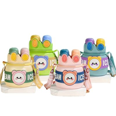 Producción Taza para niños Termos portátil 850 ml Botella de agua de acero inoxidable con paja
