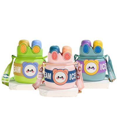 Producción Taza para niños Termos portátil 850 ml Botella de agua de acero inoxidable con paja