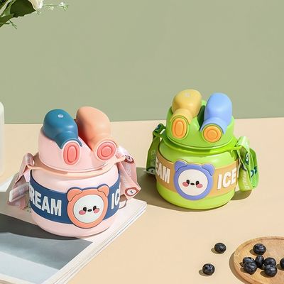 Producción Taza para niños Termos portátil 850 ml Botella de agua de acero inoxidable con paja