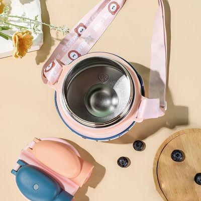 Producción Taza para niños Termos portátil 850 ml Botella de agua de acero inoxidable con paja
