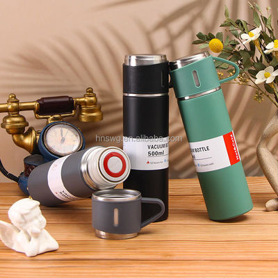 Logotipo personalizado de Navidad Set de regalos de negocios de viaje 500ml de capacidad Flasca de vacío de acero inoxidable