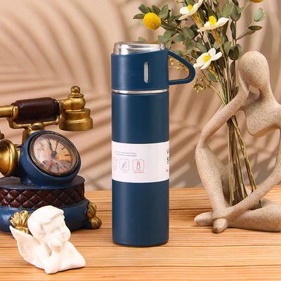 Logotipo personalizado de Navidad Set de regalos de negocios de viaje 500ml de capacidad Flasca de vacío de acero inoxidable