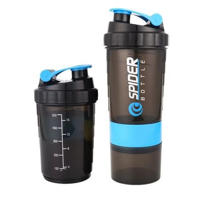 BPA libre de proteínas gimnasio plástico especias agua vacía brillo batidora copa con mezclador