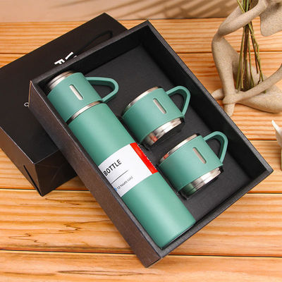 Conjunto de regalos corporativos 201 Flasca de vacío de acero inoxidable con 3 tazas conectables