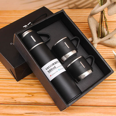 Conjunto de regalos corporativos 201 Flasca de vacío de acero inoxidable con 3 tazas conectables