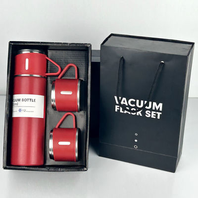 500 ml de capacidad Taza de negocios de acero inoxidable Flascos de termo Flasca de agua con 3 tapas Rosa