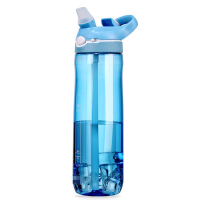 Colorida batidora deportiva con paja sencilla y popular 25 oz botella de agua de plástico de Tritán