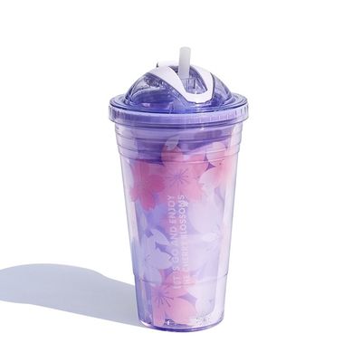 400g Taza de doble pared con paja La botella de agua de diseño personalizado de moda más popular