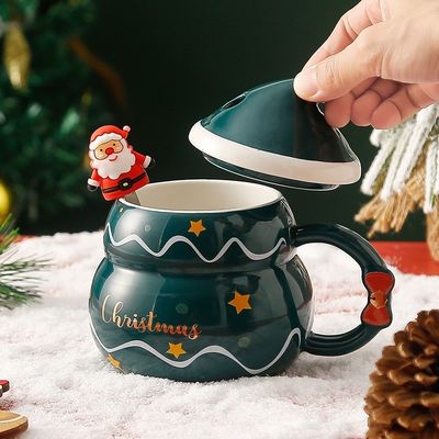 Tazas de café Creativas Azul o Rojo Cute Tea Milk Snowball Taza para las vacaciones de invierno