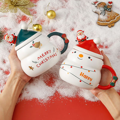 Creativas tazas de café de Navidad de 480 ml de capacidad Impresión de sublimación Diseño de Santa Claus