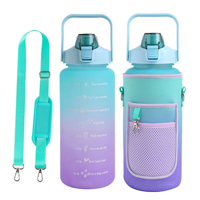 Botella de agua de plástico de 2000 ml Neoprene Vino boca ancha Bebida tapa de botella Manga Unisex