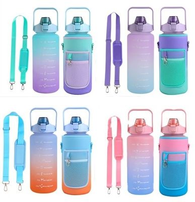 Botella de agua de plástico de 2000 ml Neoprene Vino boca ancha Bebida tapa de botella Manga Unisex