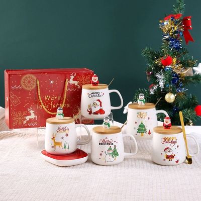 Taza de cerámica de 400 ml de capacidad ideal para regalos de Navidad diarios y lindos hechos a mano