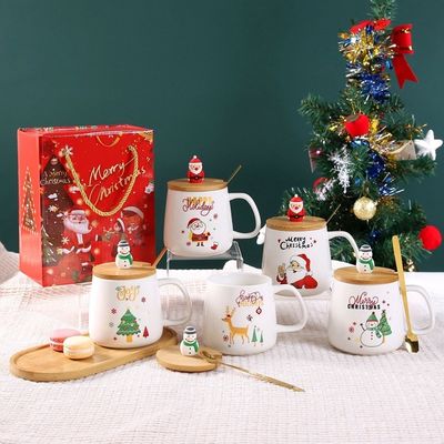 Taza de cerámica de 400 ml de capacidad ideal para regalos de Navidad diarios y lindos hechos a mano