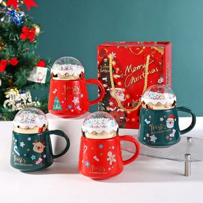 Taza de cerámica de 400 ml de capacidad ideal para regalos de Navidad diarios y lindos hechos a mano